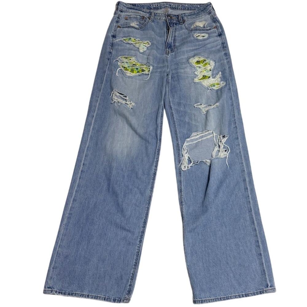 AE Skater Jeans Floral Patched Distressed Men’s 32x30